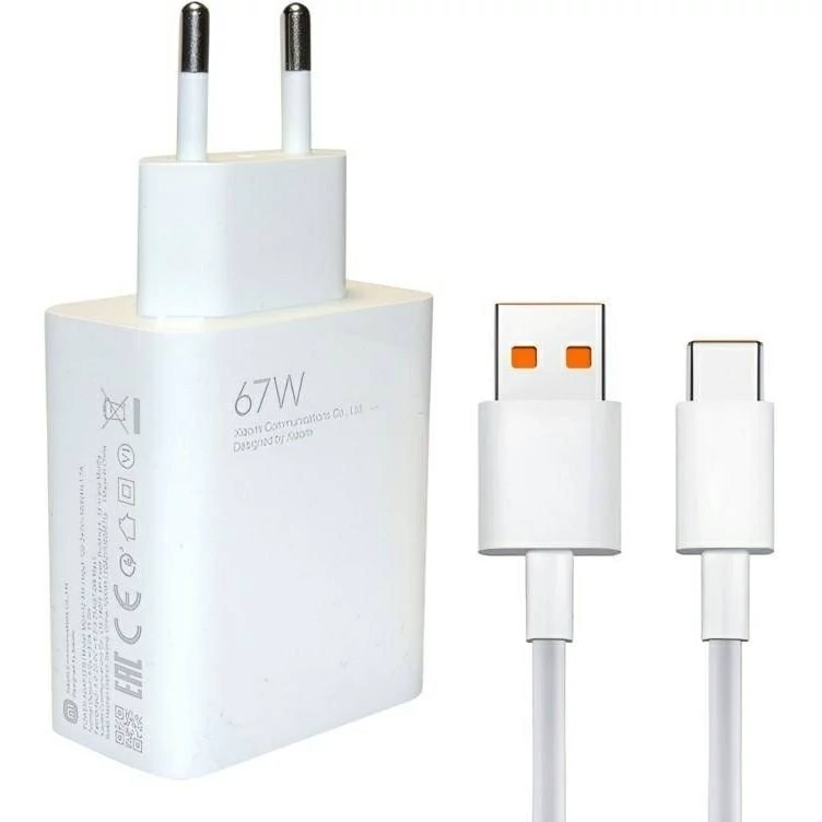شارژر شیائومی مدل 67 وات به همراه کابل تبدیل USB-C(غیر اصلی و کیفیت خوب بازار)