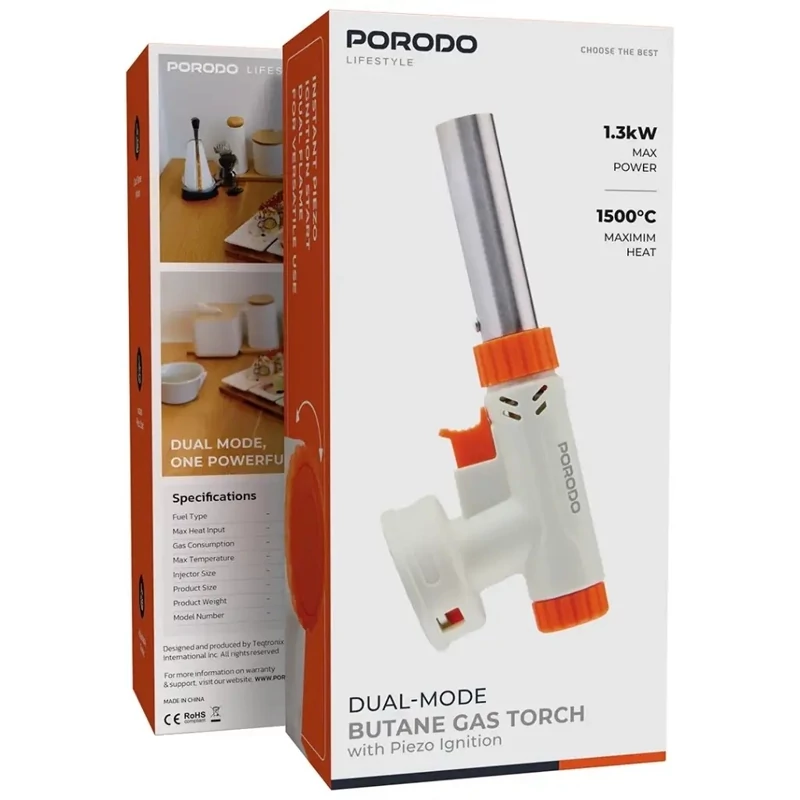 سر شعله فندکی کپسول گاز پرودو Porodo Dual-Mode Butane Gas Torch PDLFSTJY01
